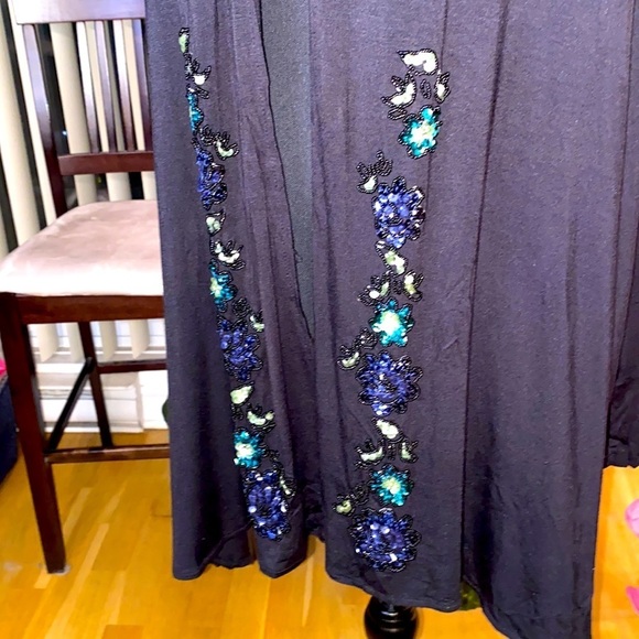 Joseph A. Qu’est-ce que c’est silk?open cardi, blk,floral sequin bead embroidery - Picture 6 of 11